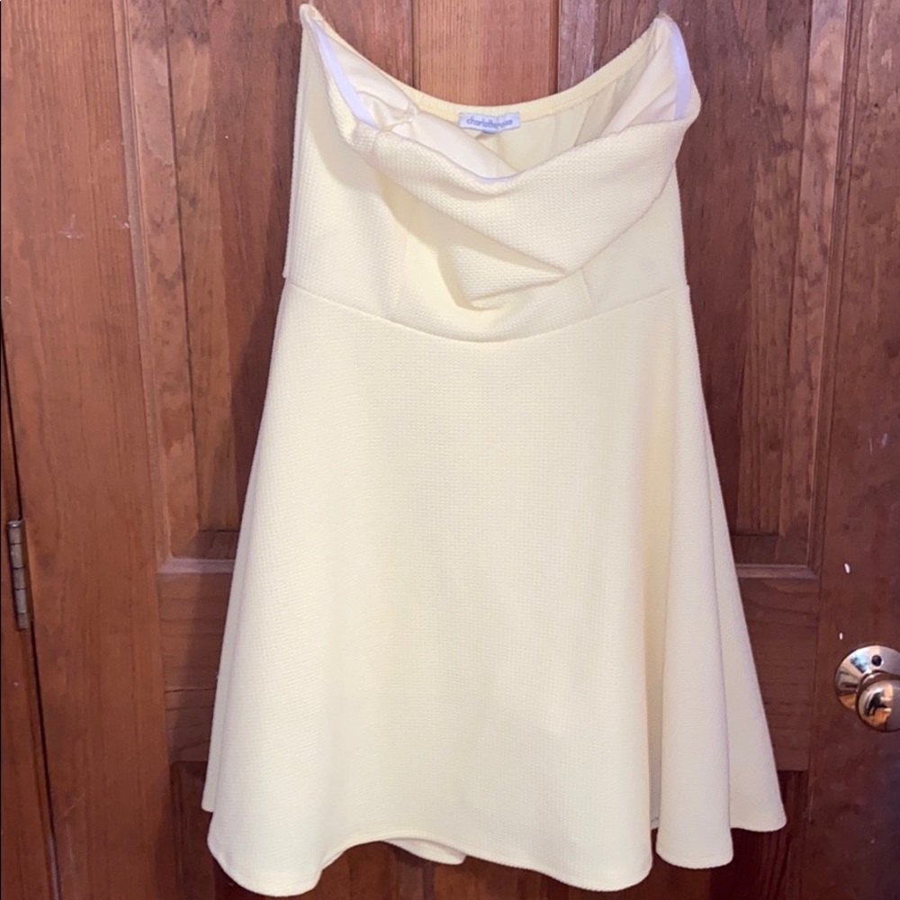 Strapless Yellow Dress